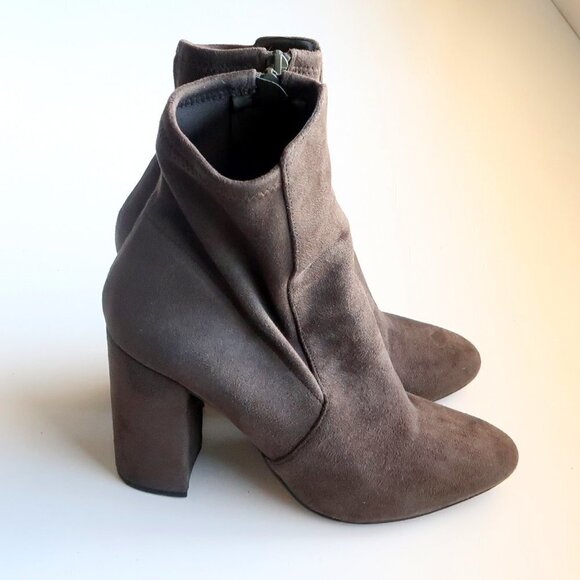 Aldo Forest Green / Taupe Ankle Length Block Heel Sock Boots Booties Size 9 - Picture 12 of 12